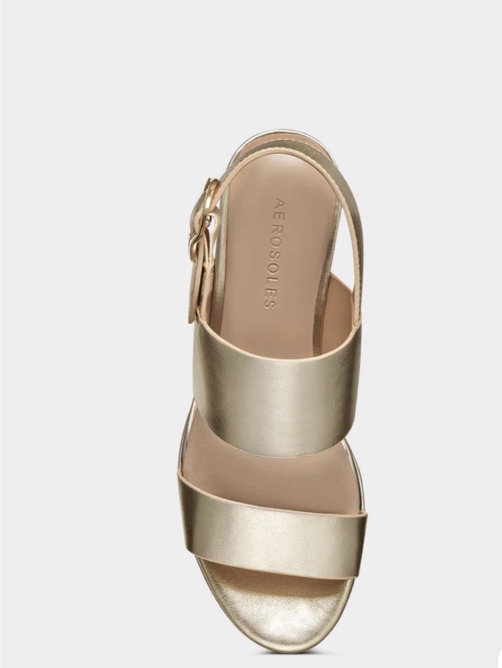 Aerosole Camera Comfortable Women's Platform Sandal in Gold Metallic 8 1/5 - Picture 4 of 7